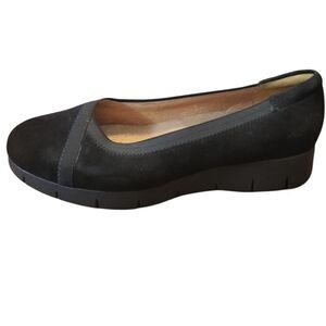 Clarks Artisan Daelyn Hill Black Suede Leather Wedge Slip On, 8.5 Wide NEW